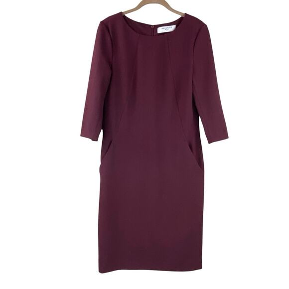 M.M. Lafleur Etsuko Sheath Pencil Dress Size 4 Burgundy Office Career - Picture 4 of 8